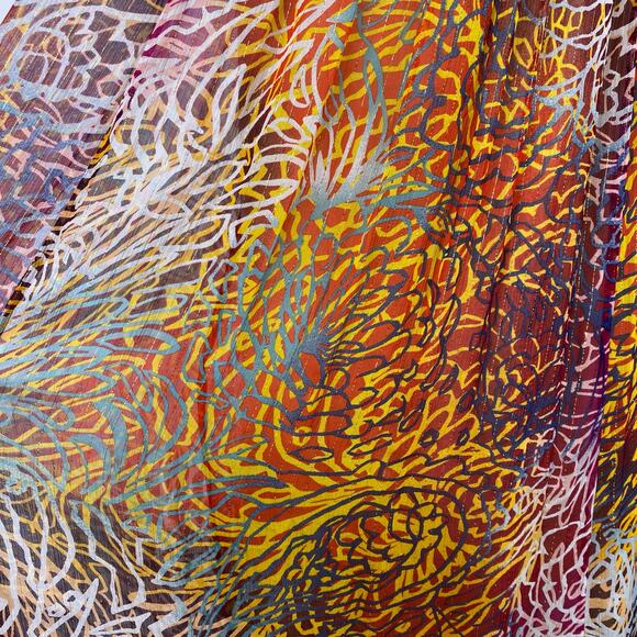 BCBGMaxAzria Inga One Shoulder Silk Maxi Gown Size 4 Begonia Metallic Pleated - Picture 4 of 14